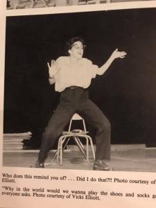 me as The Nerd in high school. I got such bad headaches from talking exactly like Steve Urkel for hours during practice.